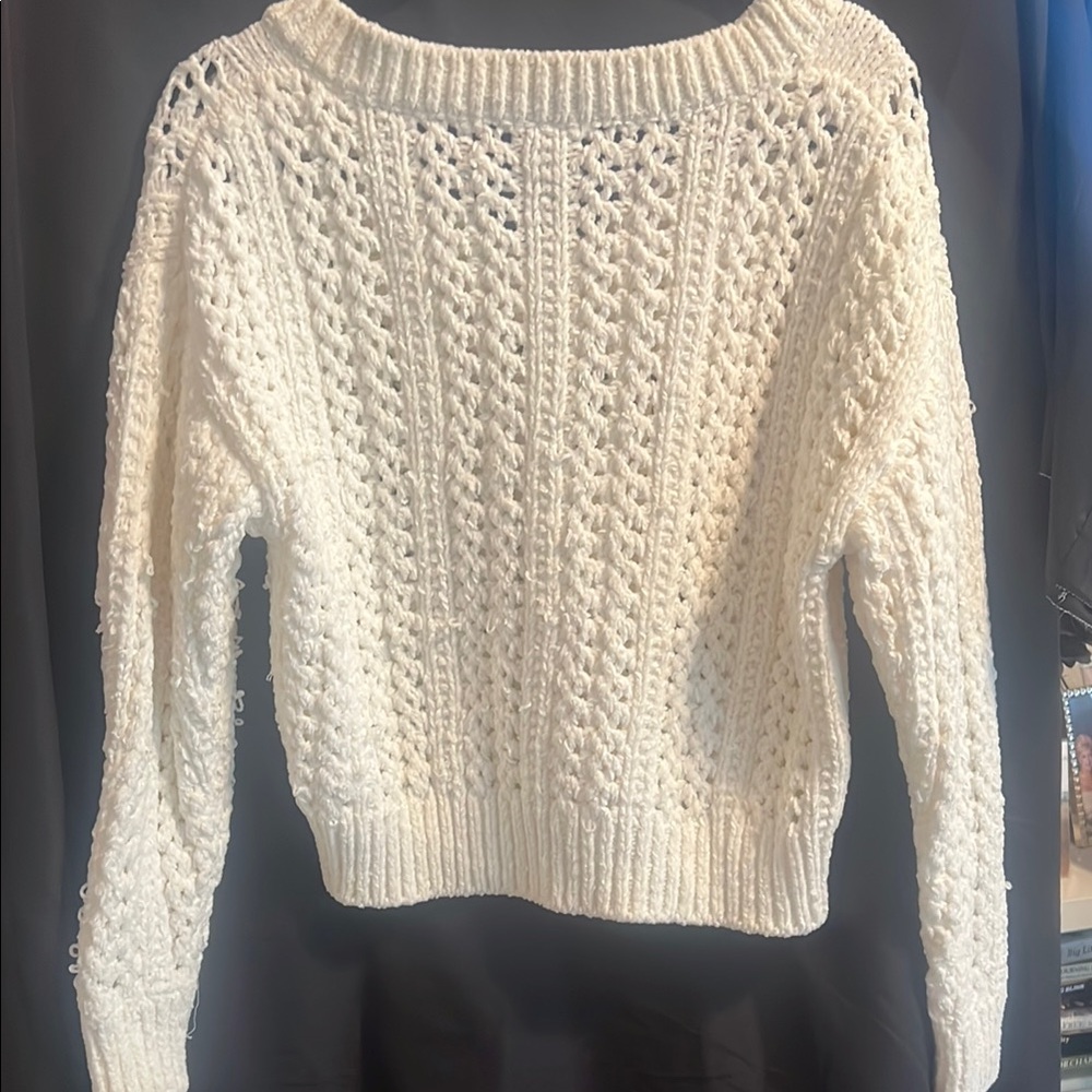 Hello Nite Los Angeles Open Knit V-Neck Sweater β Size Small - Picture 2 of 3